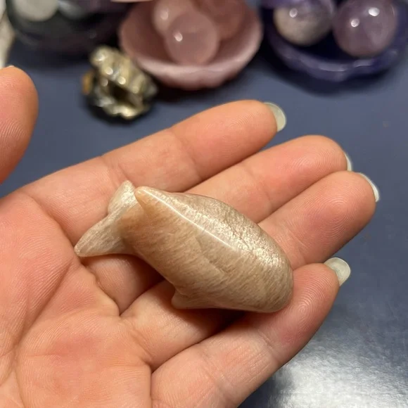 Dolphin Carving +bonus flower agate piece - Picture 5 of 8